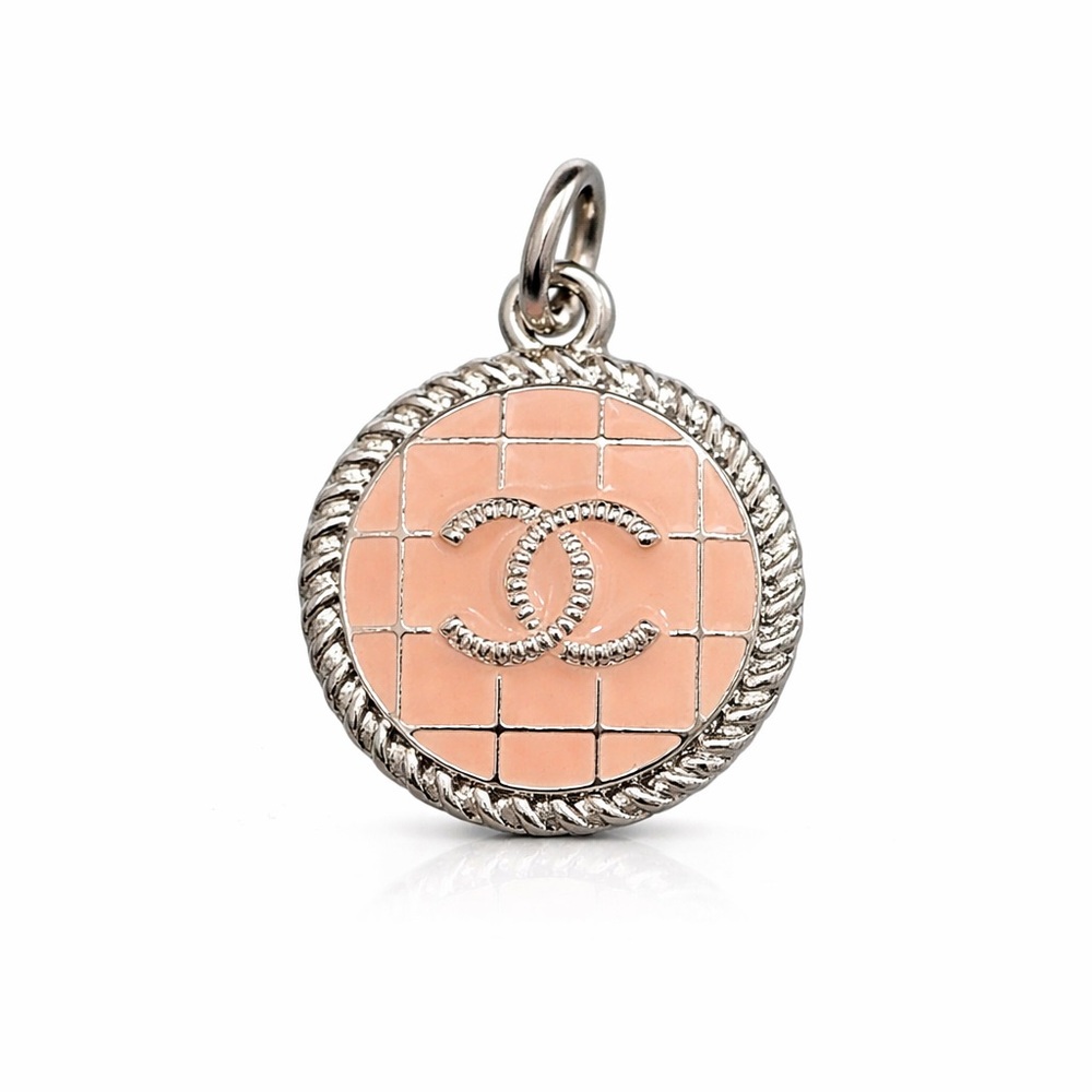 Designer-Inspired CC Medallion Charm Pendant Silver Tone Please Read